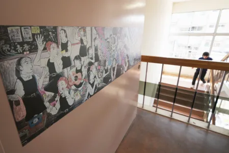 ‘Chalk’ it up  as a win: Young Japanese artists  turn school blackboards  into a hit creative medium